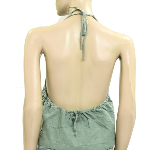 Free People Free-Est Melted Away Cotton-Linen Cropped Top Halter XS NEW 280688 - Picture 8 of 8